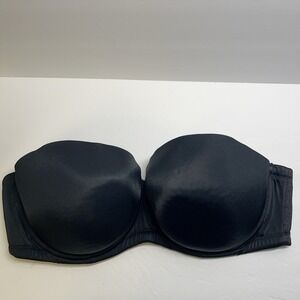 Cacique Womens 42D Black Underwired Strapless Padded Sexy Sensual Bra